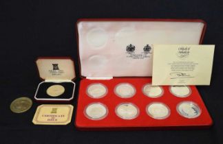 Spink & Sons set of eight Elizabeth II Silver Jubilee silver coin set