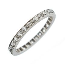 Antique platinum and diamond eternity ring