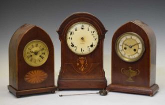 Three Edwardian mantel clocks