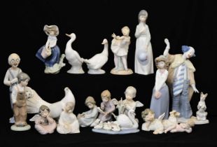 Collection of Lladro and Nao porcelain figures