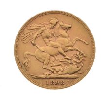 Victorian gold sovereign, 1898
