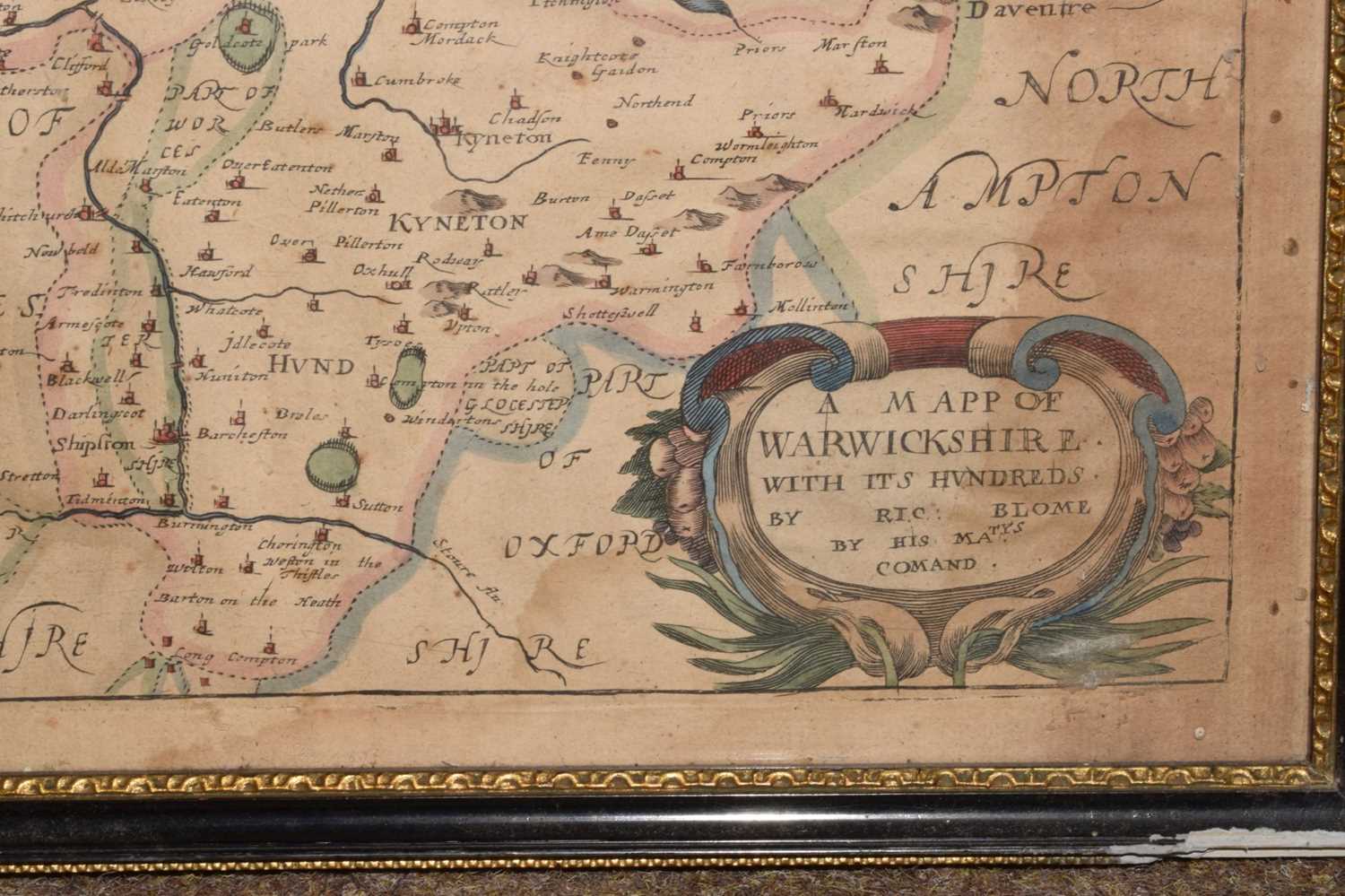 Two 17th century hand-coloured maps of Gloucestershire & Warwickshire - Image 3 of 12