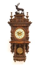 Late 19th/early 20th century mahogany wall clock