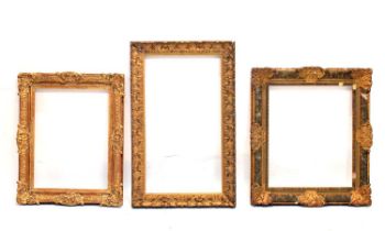 Three gilt gesso picture frames