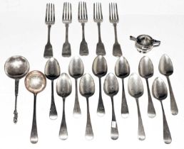 Quantity of Georgian and Victorian silver cutlery. etc