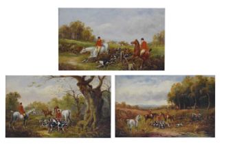 Henry Harris (1852-1926) - Three oils on canvas - Hunting scenes