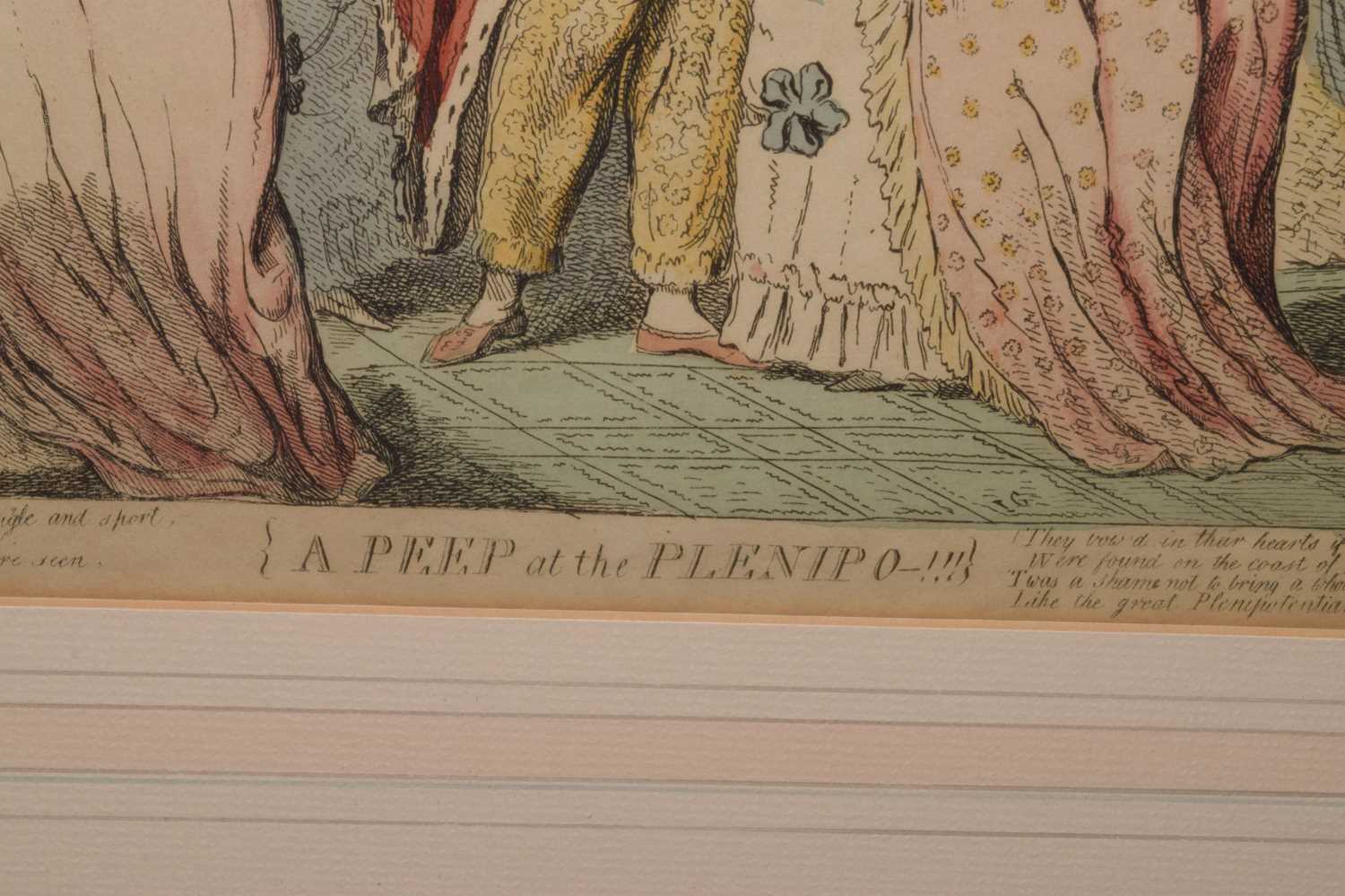 Late 18th century coloured print - 'A Peep at the Plenipo-!!!' - Image 5 of 8