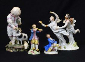 Four Continental porcelain figures