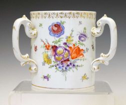 19th century porcelain three handled tyg