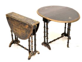 Pair of Victorian ebonised Sutherland tables