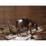 G.M.K. (Late 19th century) - Pastel - Horse on a track