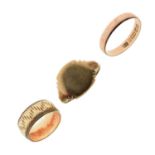 Three 9ct gold rings