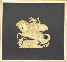 19th century gilt metal plaque George and the Dragon