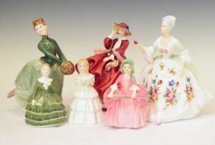 Royal Doulton - Group of six porcelain ladies