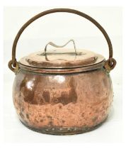 19th century copper stew pan with lid