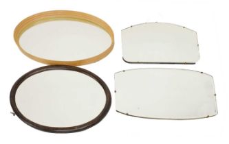Four various sized wall mirrors
