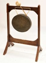 Early 20th century dinner gong and stand