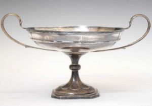 George V silver twin-handled tazza or comport