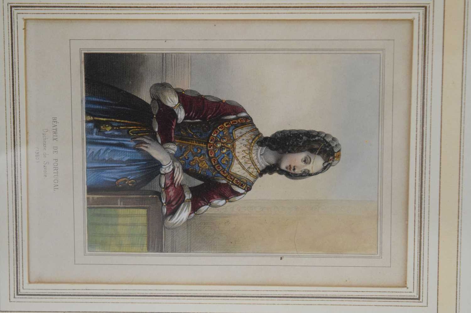 Six framed coloured engravings of European royalty - Image 3 of 9