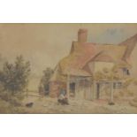 Albert Bowers (exh. 1880-93) - Watercolour - Cottage exterior