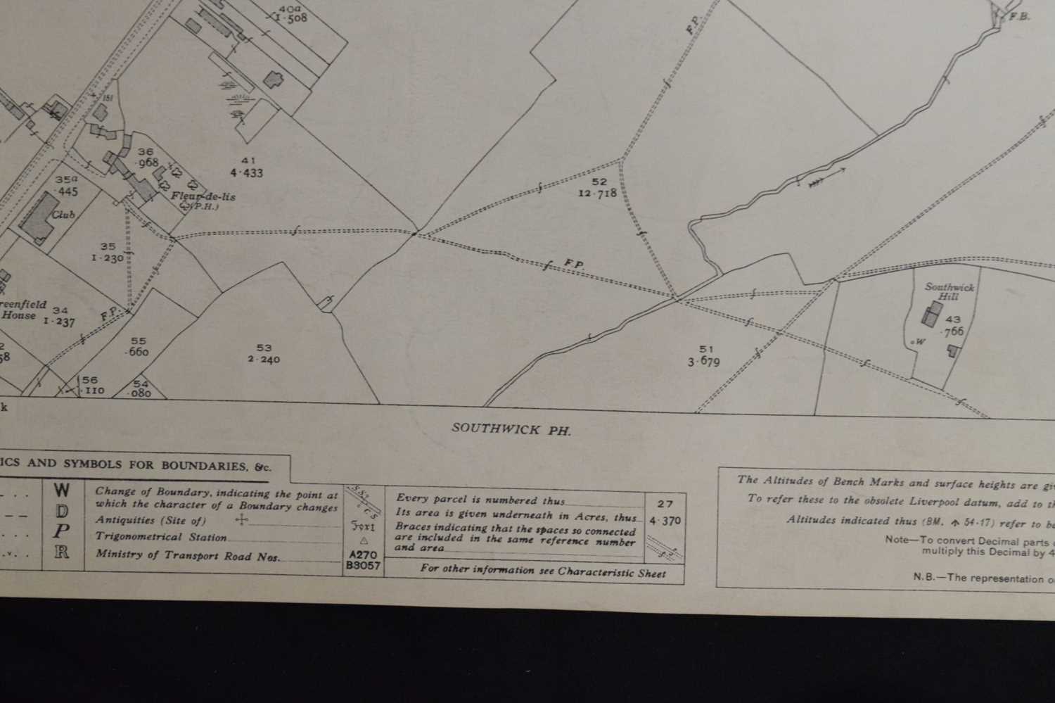 Quantity of approximately 25 early to mid 20th century ordnance survey maps - Image 5 of 7