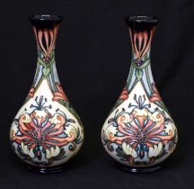 Moorcroft Pottery - Near pair of 'Florian Dream' pattern vases