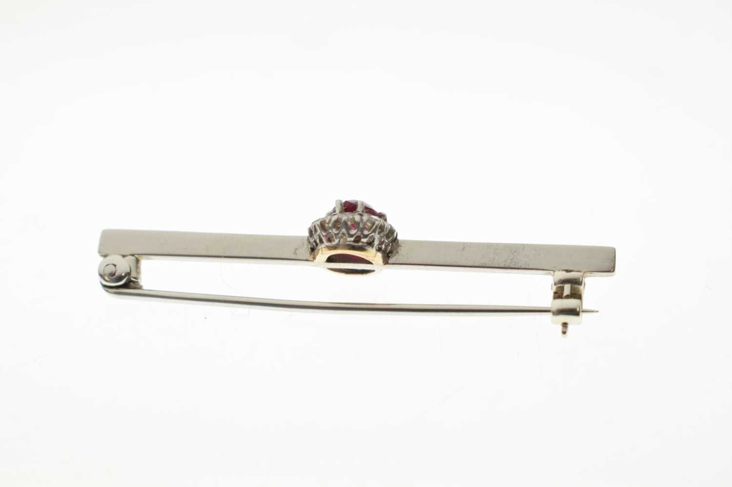 Ruby and diamond bar brooch - Image 4 of 6