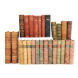 Collection of twenty-six leather-bound nineteenth century poetry books