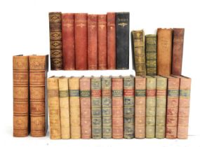 Collection of twenty-six leather-bound nineteenth century poetry books