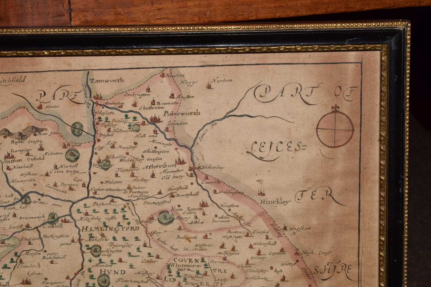 Two 17th century hand-coloured maps of Gloucestershire & Warwickshire - Image 4 of 12