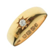 Late Victorian 22ct gold gypsy set diamond ring