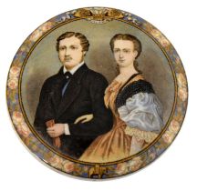 Pratware pot lid to commemorate the wedding of Prince Albert and Princess Alexandra