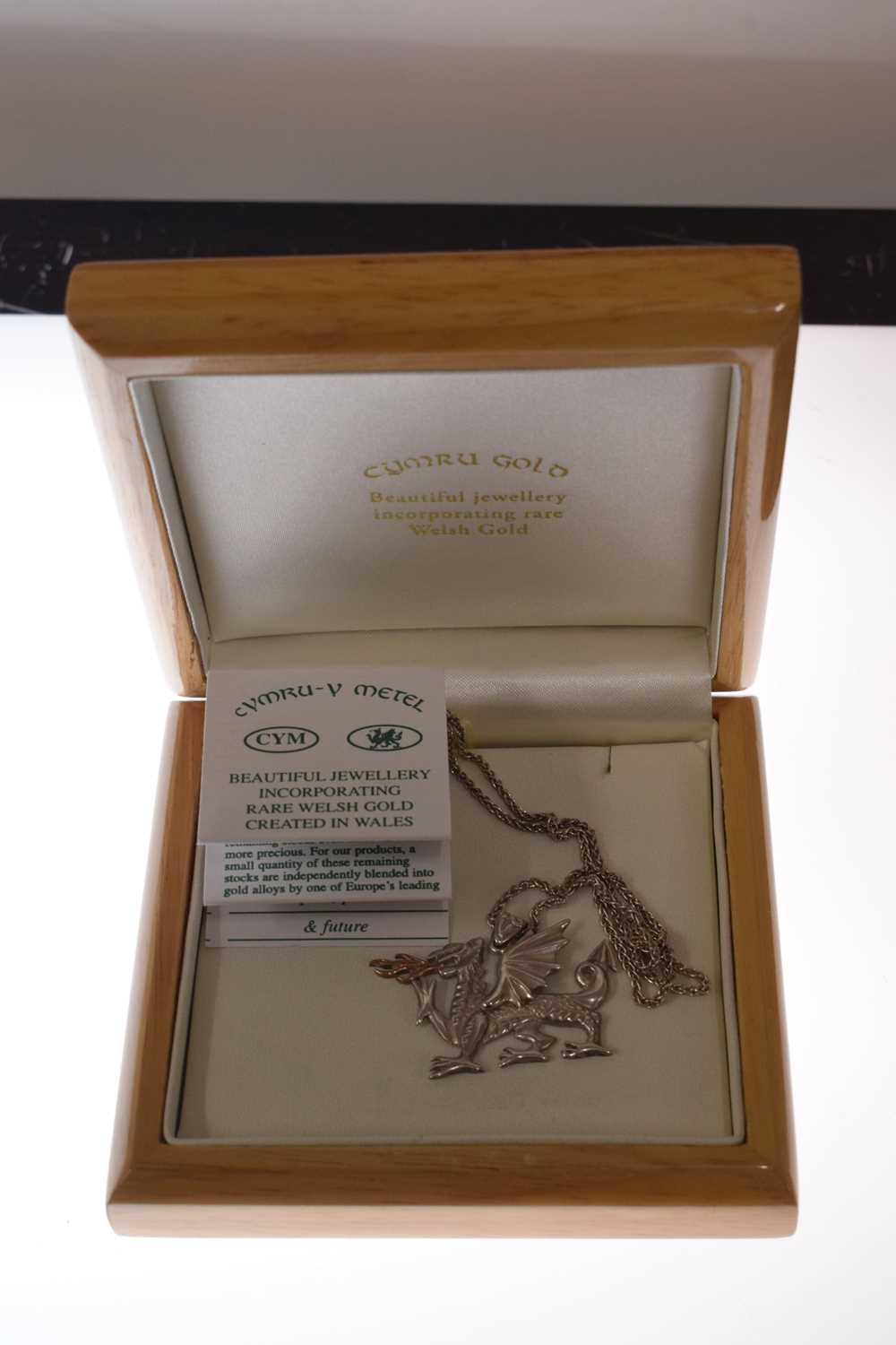 Cymru Gold- Silver and rose gold Welsh dragon pendant - Image 8 of 8