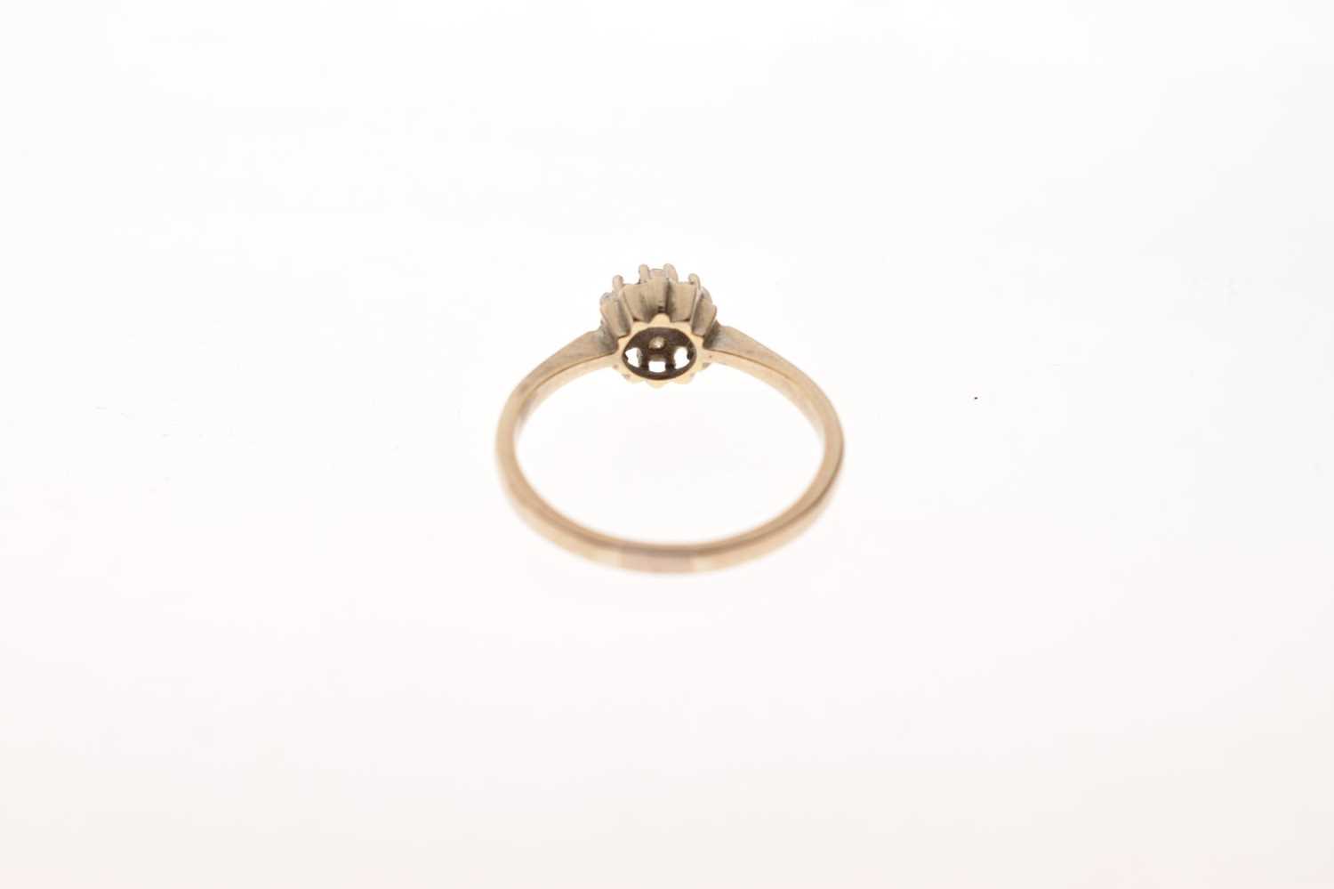 Diamond cluster ring, the white metal mount stamped '18ct' - Image 4 of 7