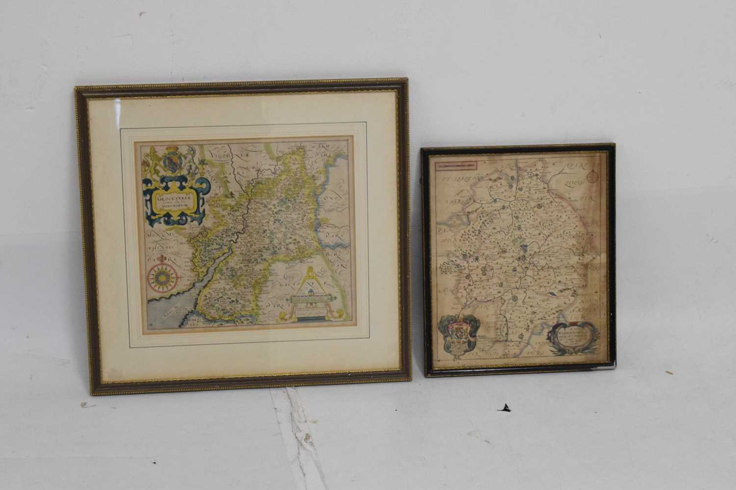 Two 17th century hand-coloured maps of Gloucestershire & Warwickshire - Image 9 of 12
