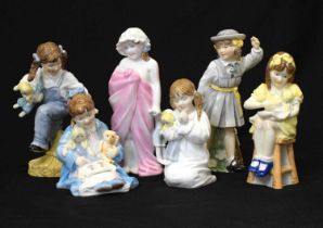 Royal Worcester - Set of six Katie's Day figures