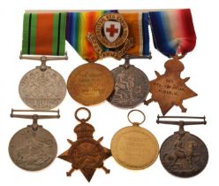 Two First World War medal trios