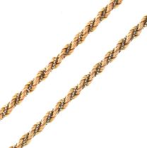 9ct gold two-colour fancy rope link necklace