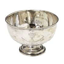 George V silver pedestal bowl with presentation inscription 'Lord Knaresborough's Prize'