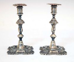 Pair of Edward VII diminutive silver candlesticks/taper sticks