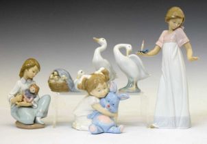 Collection of Lladro and Nao porcelain figures