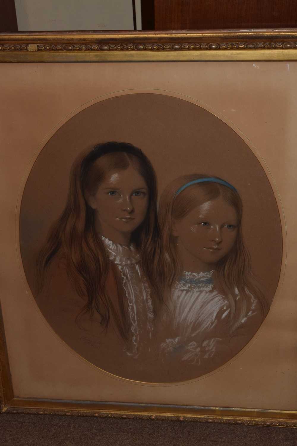 Alexander Blackley (1816-1903) - oval pastel of two young girls - Image 9 of 9