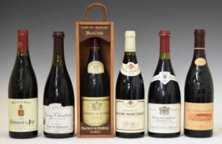 Six bottles of vintage French red wine