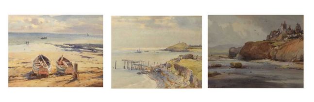 Charles William Adderton (1866-1944) - Four watercolour coastal studies