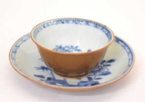 Nanking cargo porcelain tea bowl and saucer