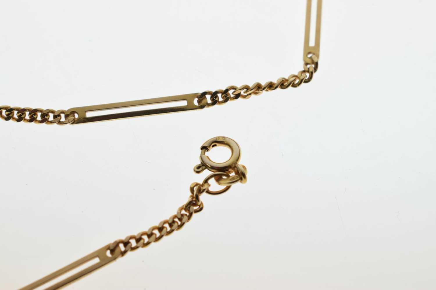 9ct gold trombone link necklace - Image 5 of 6