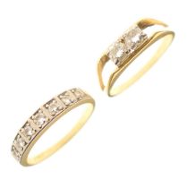 18ct gold half-eternity ring set seven diamonds