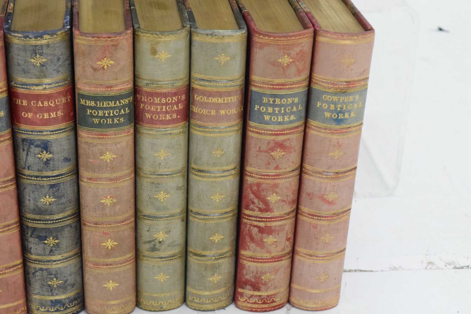 Collection of twenty-six leather-bound nineteenth century poetry books - Image 4 of 16