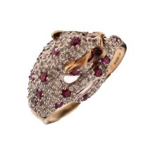 9ct gold, ruby and diamond 'Panther' ring