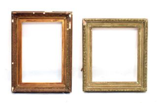 Two gilt gesso picture frames